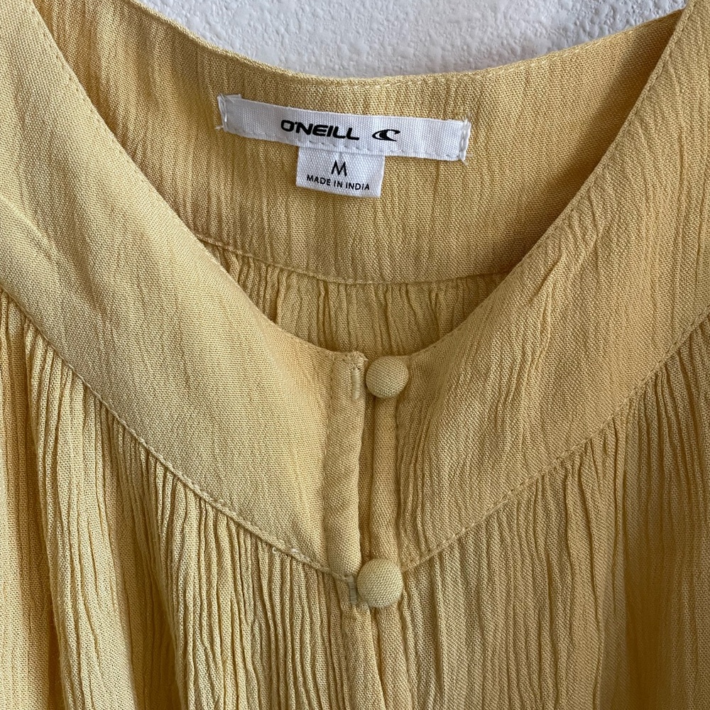 Nwt O'neill ‘May Solid Top’ Yellow Knit Button Do… - image 7